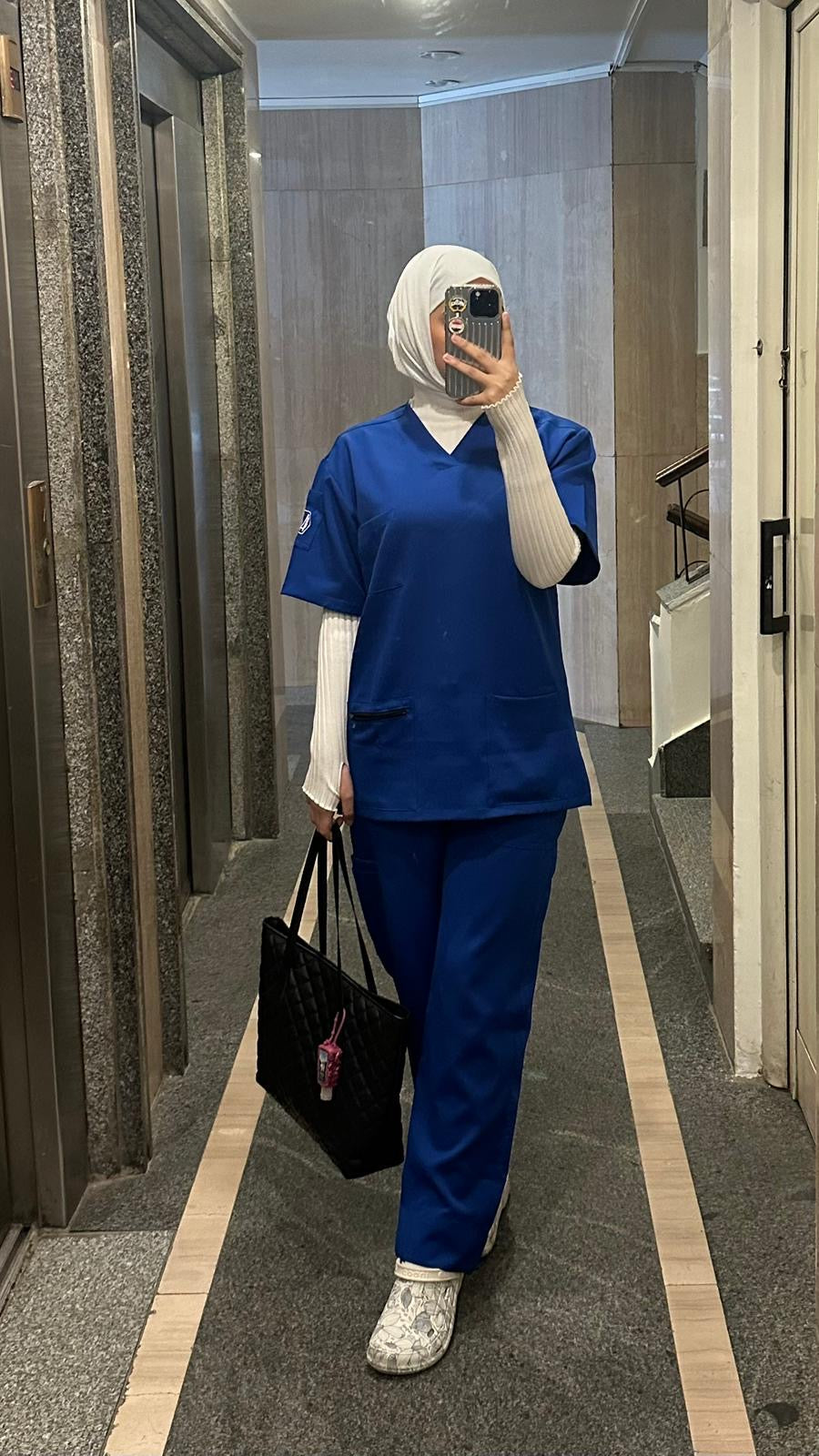 Unisex royal blue scrub