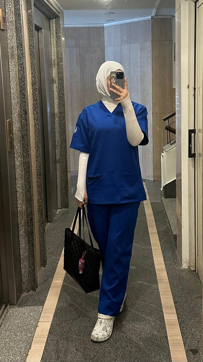Unisex royal blue scrub