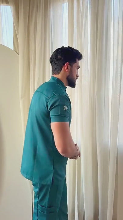 Unisex half collar forest green